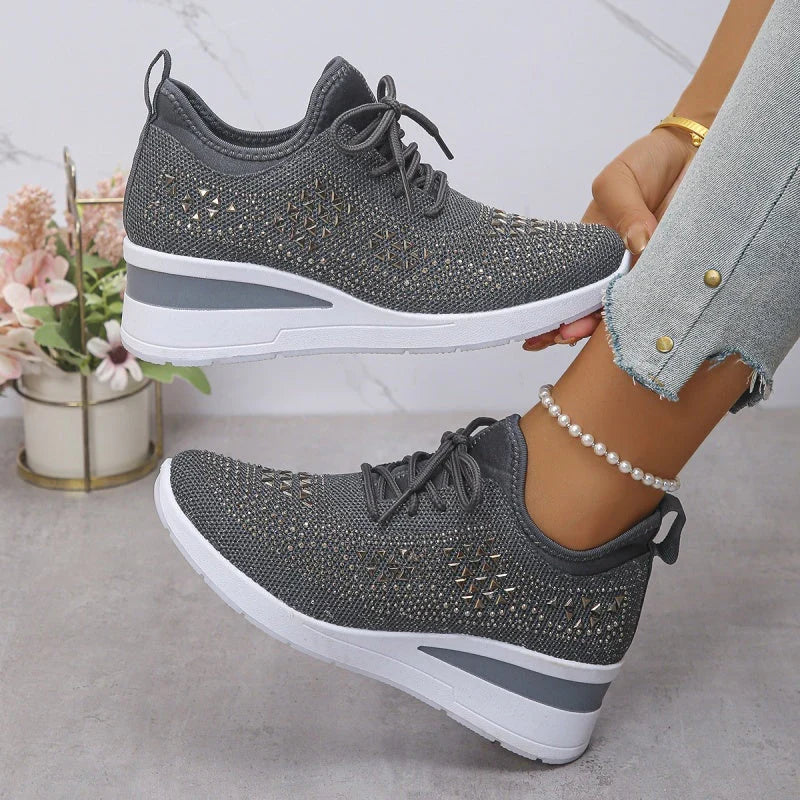 Rina | Zapatillas Transpirables Adornadas con Strass