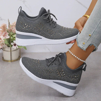 Rina | Zapatillas Transpirables Adornadas con Strass