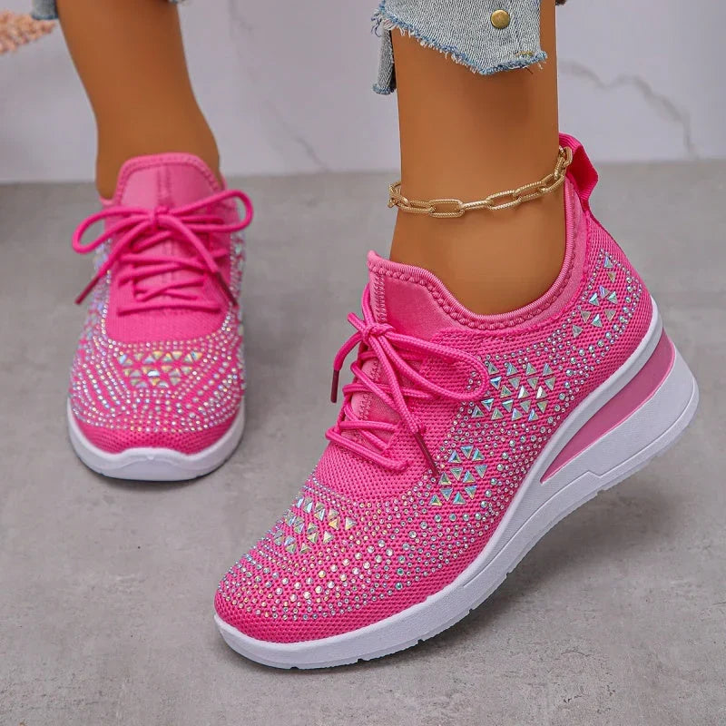 Rina | Zapatillas Transpirables Adornadas con Strass