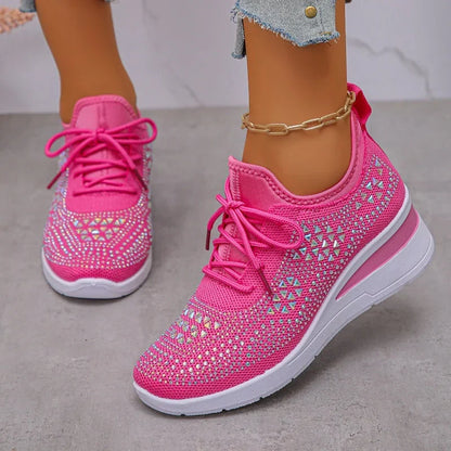 Rina | Zapatillas Transpirables Adornadas con Strass