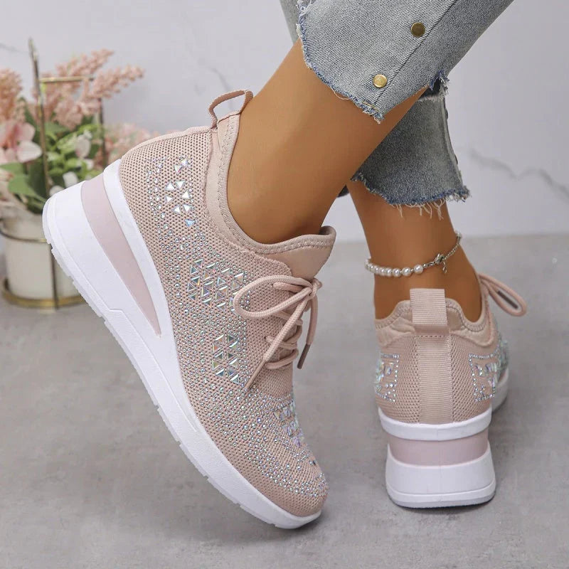 Rina | Zapatillas Transpirables Adornadas con Strass