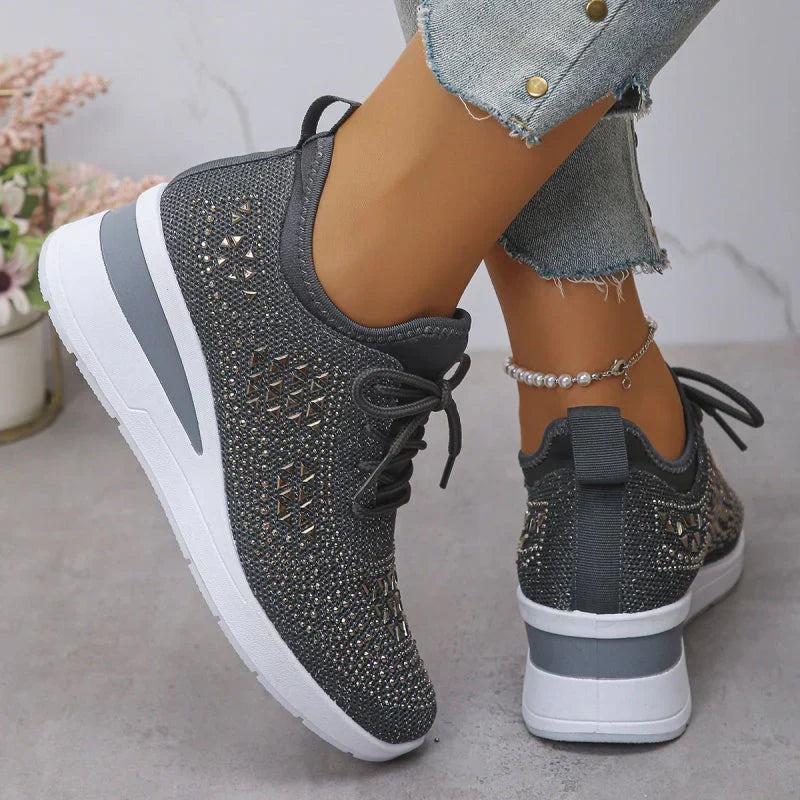 Rina | Zapatillas Transpirables Adornadas con Strass