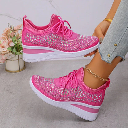 Rina | Zapatillas Transpirables Adornadas con Strass